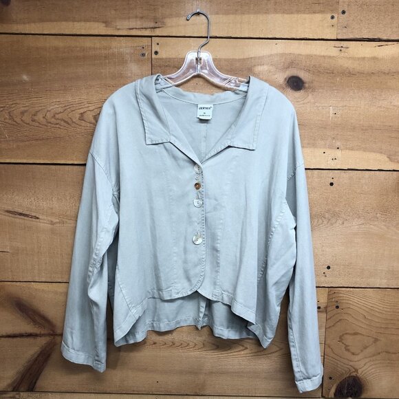 Vintage GERTIES Made USA 2 Piece Button Down Shirt & Pants Size XL Green Soft - Picture 2 of 14